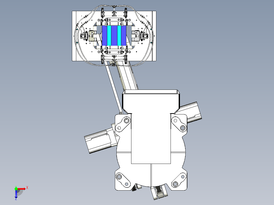 成型空纸箱柔性机器人抓具设计俯视图