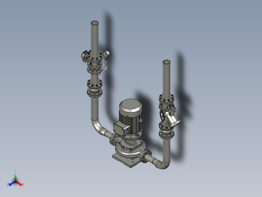 二次网水泵组装模块正等轴测缩略图