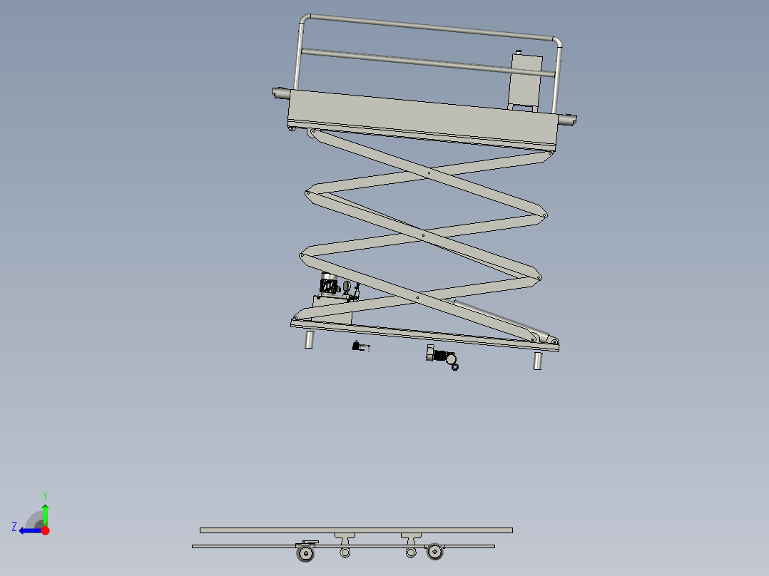 自走式高空作业平台右视图