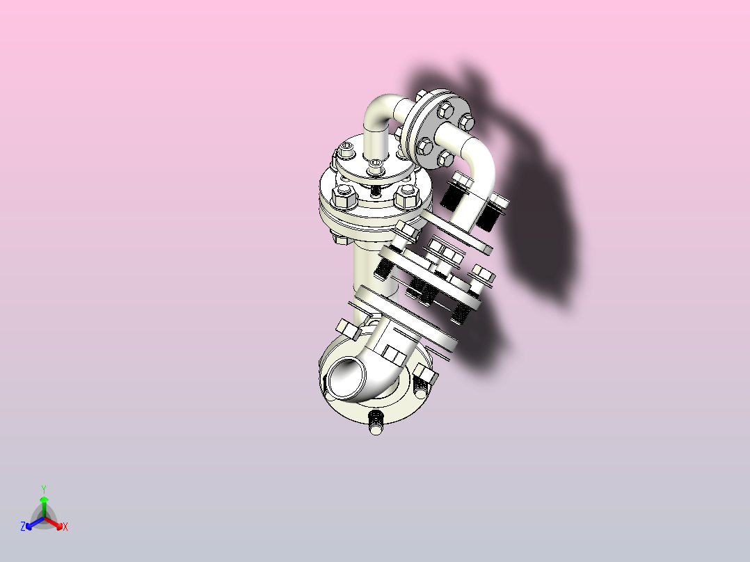 1英寸- 2英寸管道组件主视图