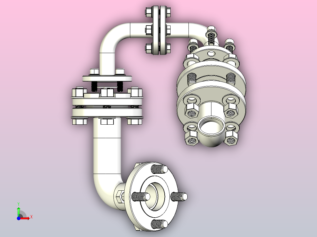 1英寸- 2英寸管道组件前视图