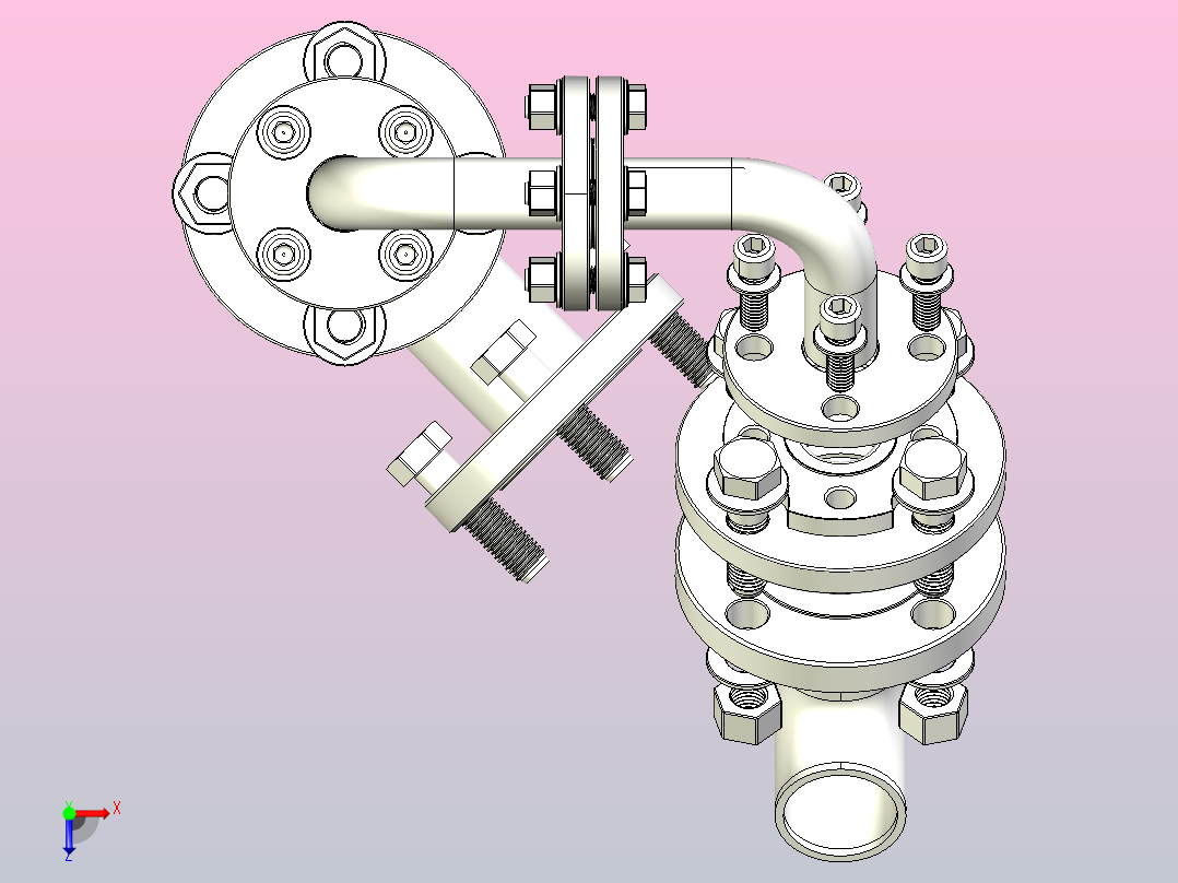 1英寸- 2英寸管道组件俯视图