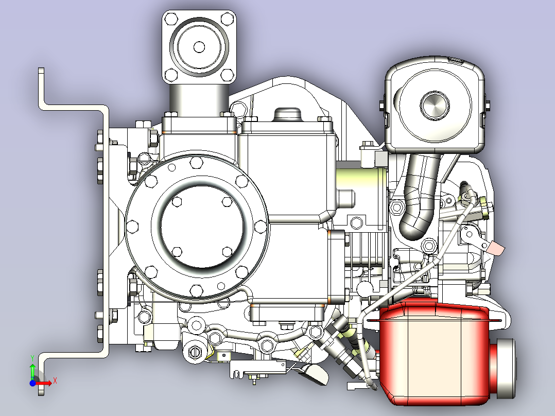 P511发动机模型3D图模型前视图