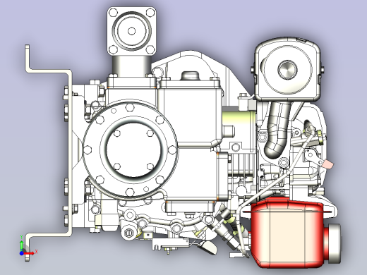 P511发动机模型3D图模型前视缩略图