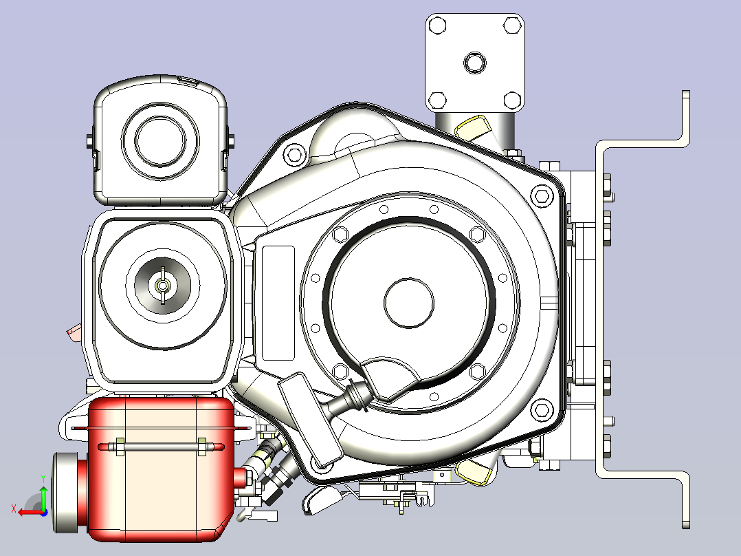 P511发动机模型3D图模型后视图