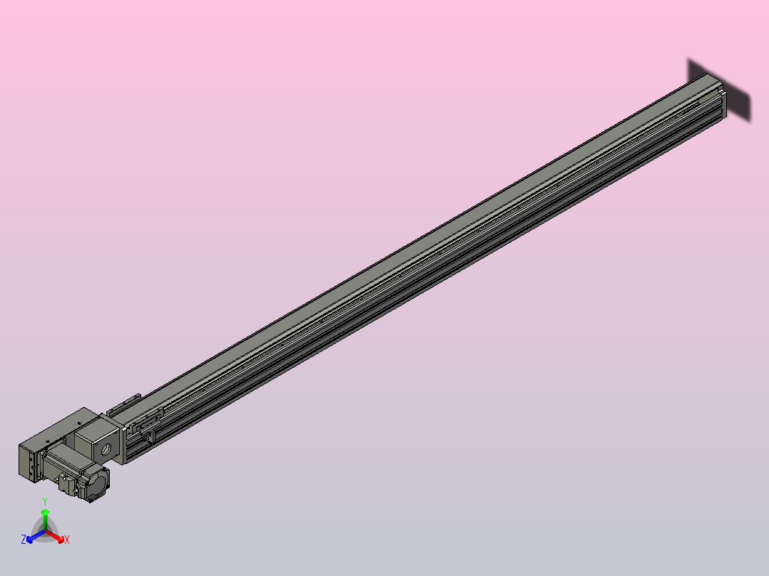 皮带直线轴半封闭可选导轨TPA-HNB-65S-90-L1350-ML-Y-P10-N3正等轴测图