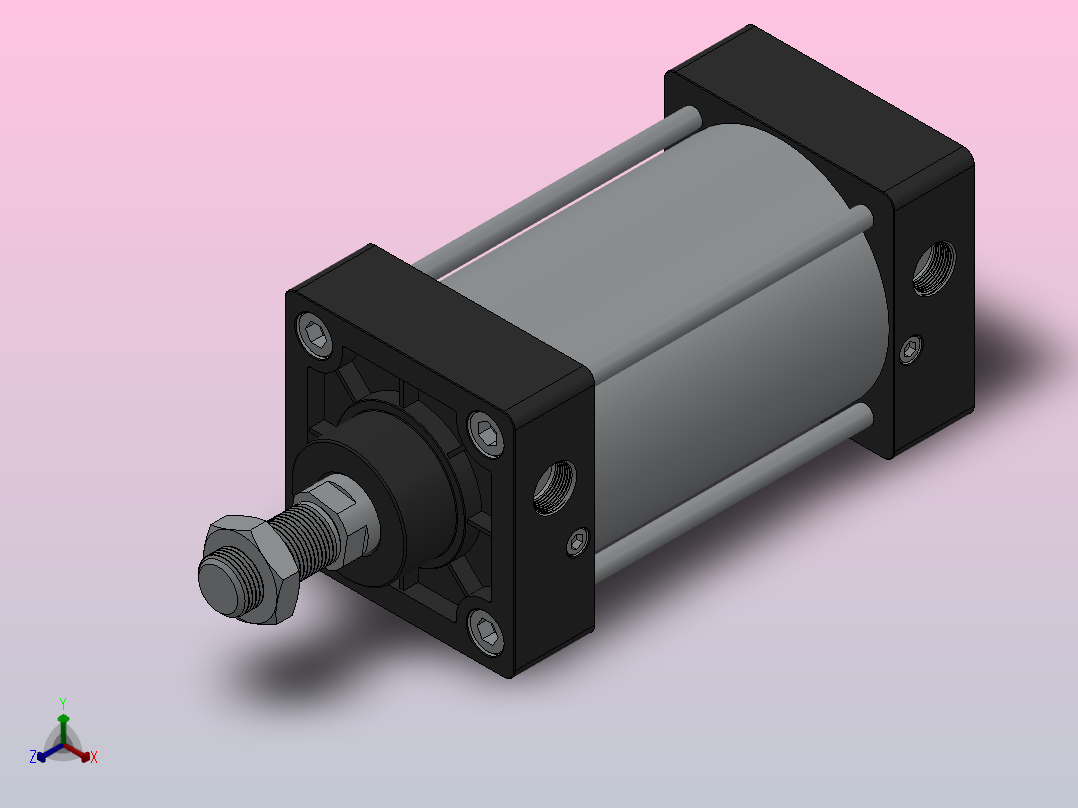 SC气缸SC标准气缸系列SC-80X100-S正等轴测图