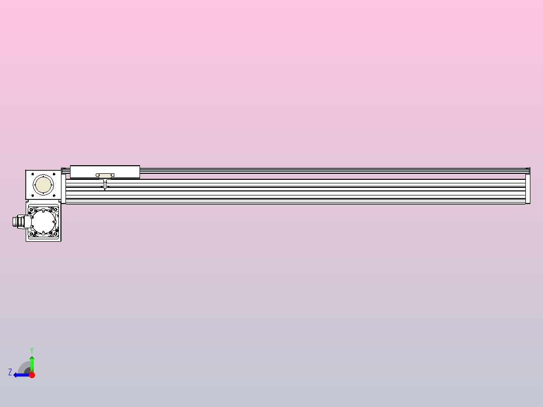 皮带直线轴半封闭可选导轨TPA-HNB-220D-176-L1150-LP-Y-P1K-N3右视图
