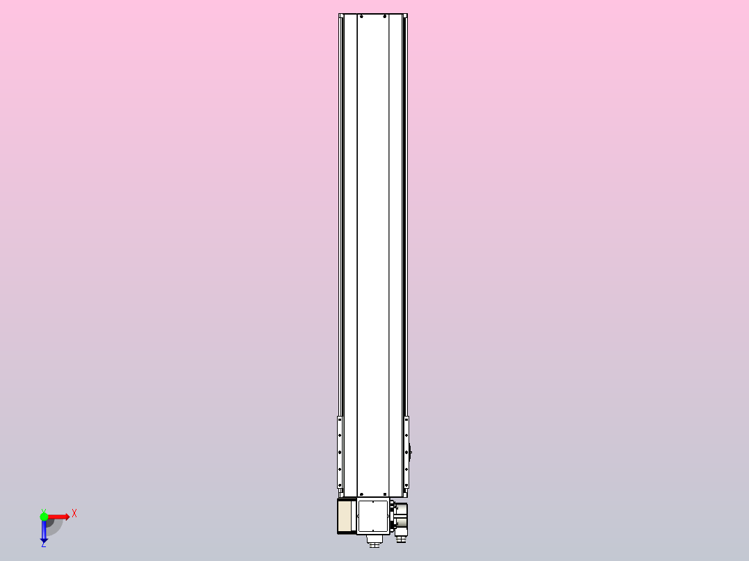 皮带直线轴半封闭可选导轨TPA-HNB-220D-176-L1150-LP-Y-P1K-N3俯视图