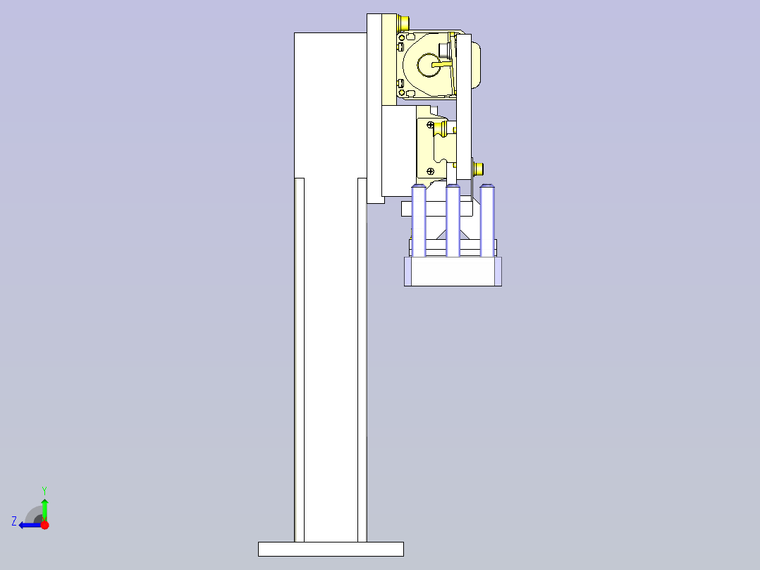 一种受限空间内的工件传送3D图纸右视图