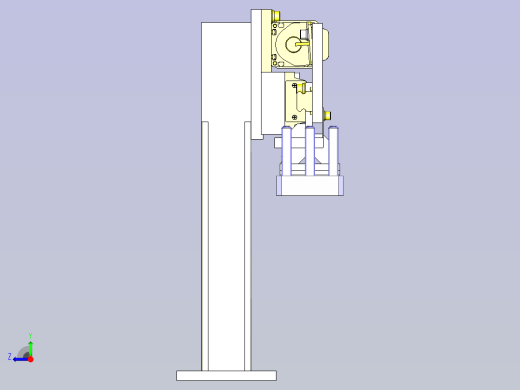 一种受限空间内的工件传送3D图纸右视缩略图