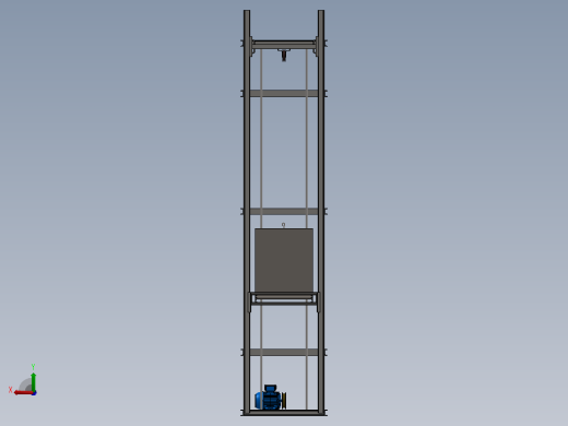绞车式提升机3D图纸 Solidworks设计后视缩略图