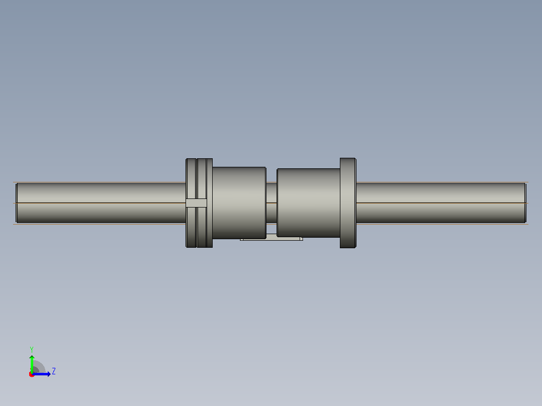 FFZL4012-3滚珠丝杆3D模型左视图