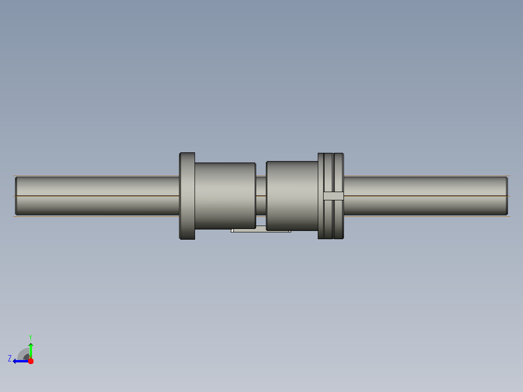 FFZL4012-3滚珠丝杆3D模型右视图