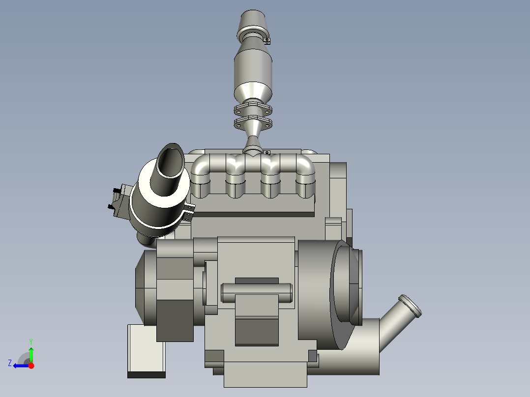 大学生方程式赛车设计（发动机匹配试算与装配设计）右视图