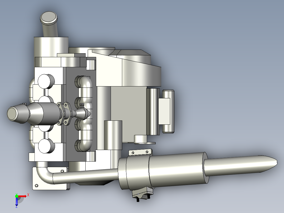 大学生方程式赛车设计（发动机匹配试算与装配设计）俯视图