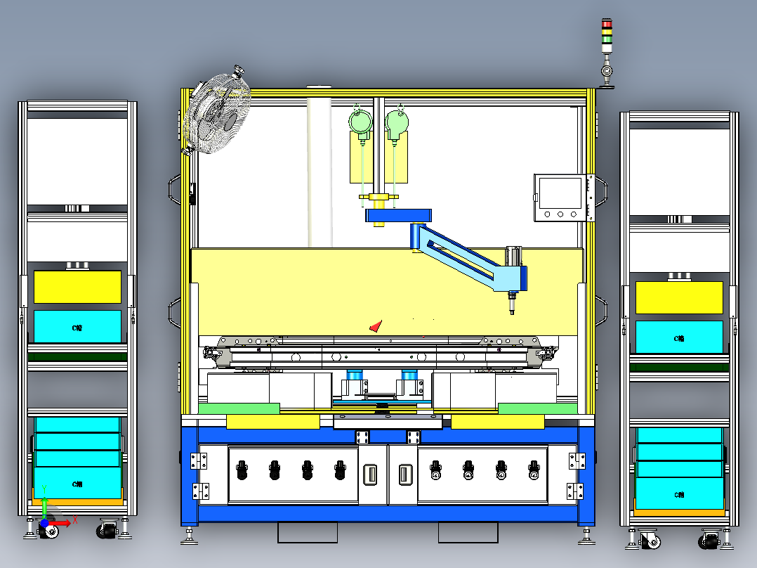 汽车防撞梁总成装配台step前视图