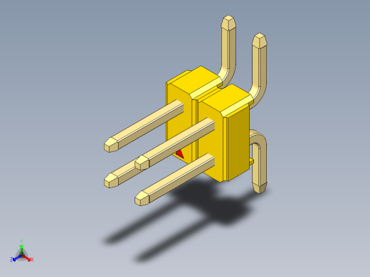 彩色公排针 100mil 2.54mm 系列-DS1022_yellow_04p_100mil_TypeSMT_rev1.0