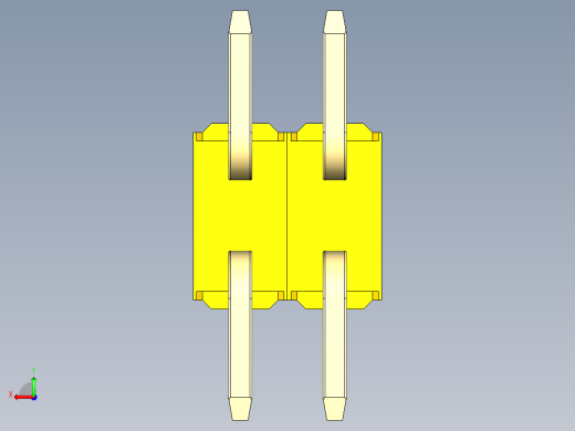 彩色公排针 100mil 2.54mm 系列-DS1022_yellow_04p_100mil_TypeSMT_rev1.0后视缩略图