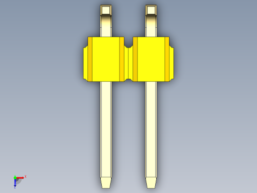 彩色公排针 100mil 2.54mm 系列-DS1022_yellow_04p_100mil_TypeSMT_rev1.0俯视缩略图