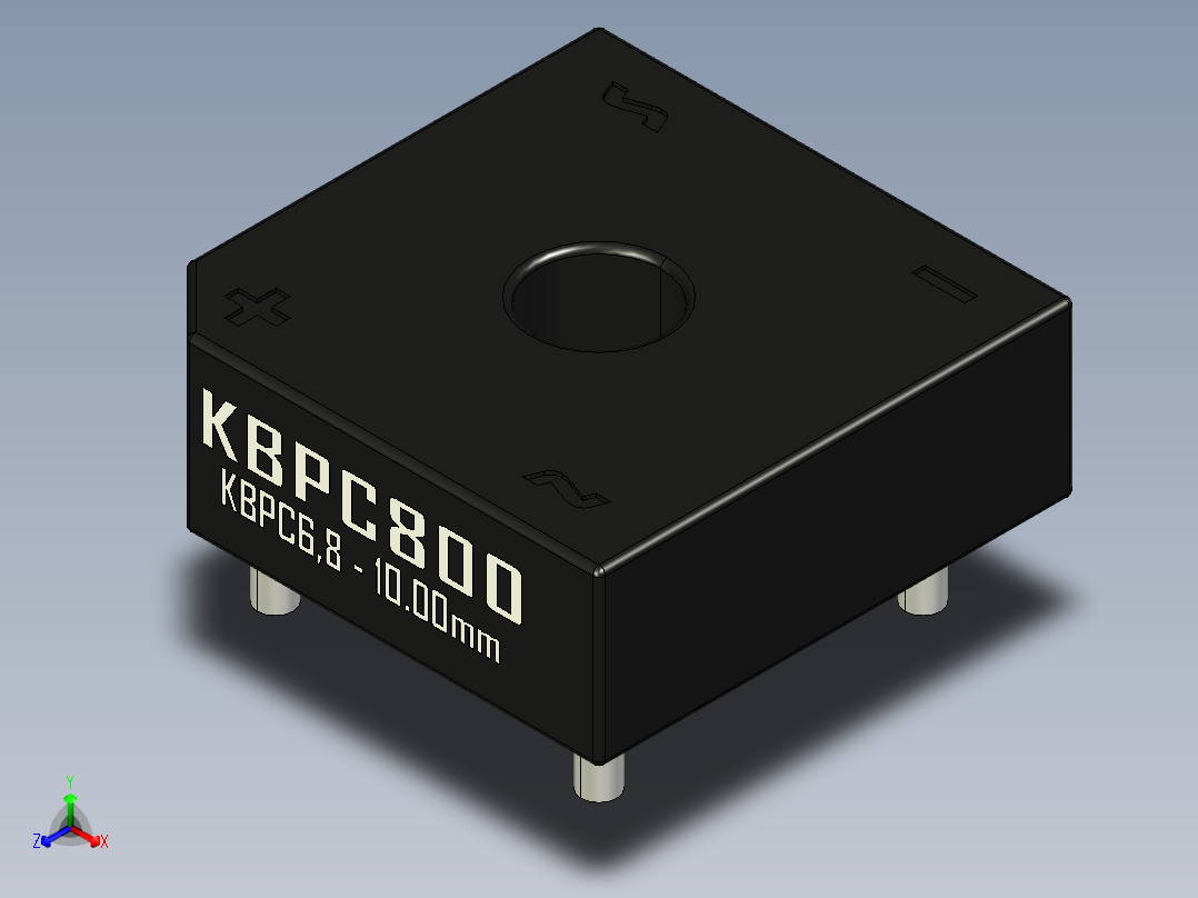 桥式整流器-KBPC6,8_Min_Size正等轴测图