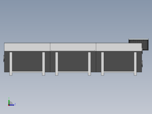 太阳能烘干机3D数模图纸 Solidworks设计 附STEP左视缩略图