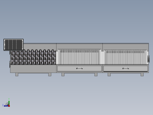 太阳能烘干机3D数模图纸 Solidworks设计 附STEP右视缩略图