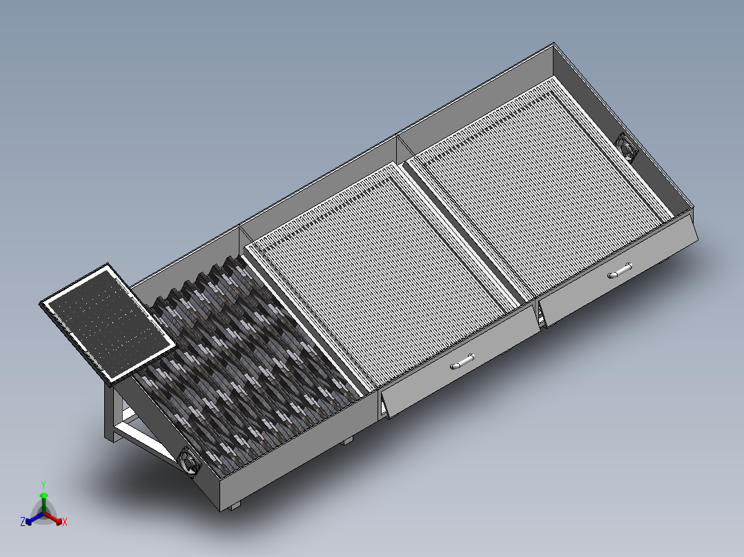 太阳能烘干机3D数模图纸 Solidworks设计 附STEP正等轴测图