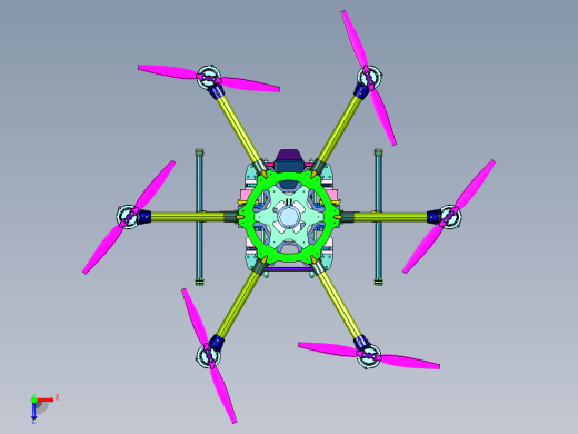桨叶植保无人机六轴飞行器俯视缩略图