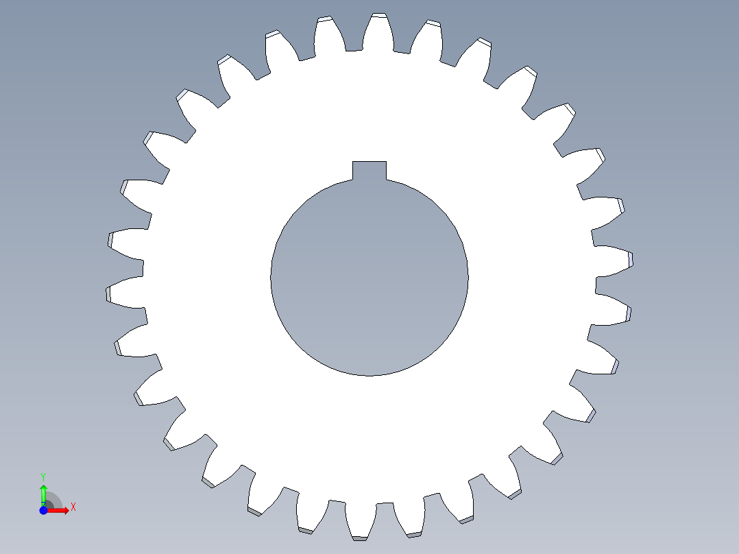 正齿轮压力角20 -16dp-20pa-30t spur gear前视图