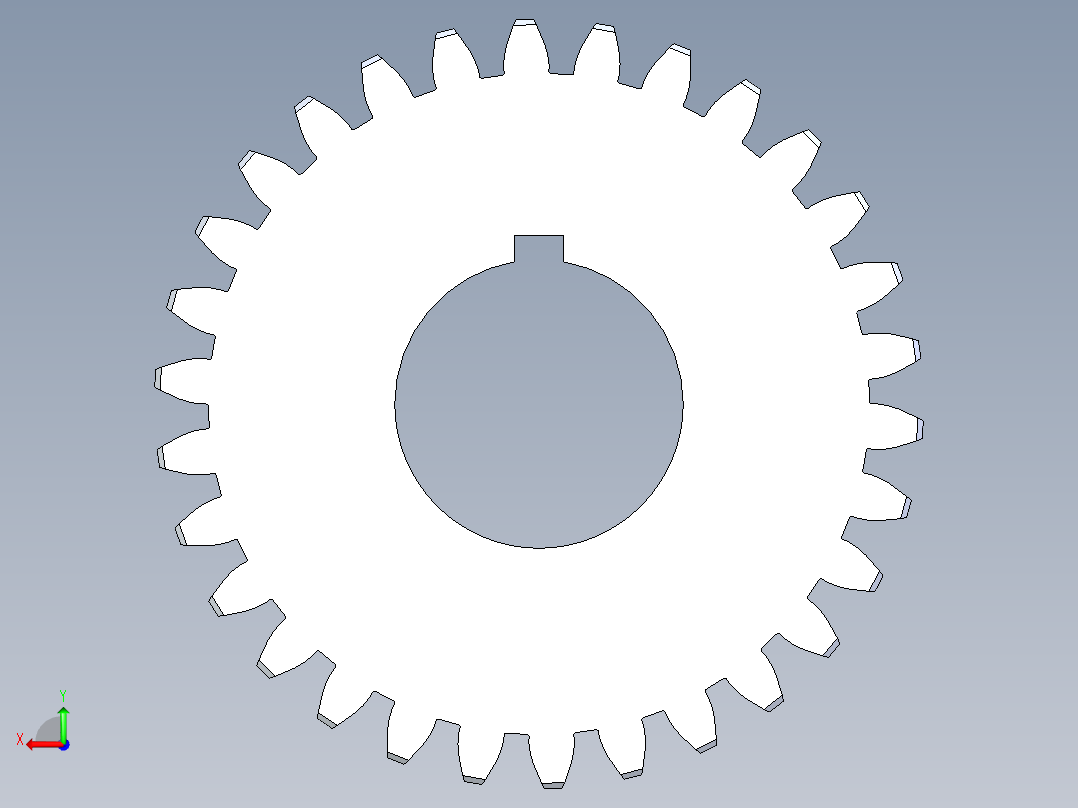 正齿轮压力角20 -16dp-20pa-30t spur gear后视图
