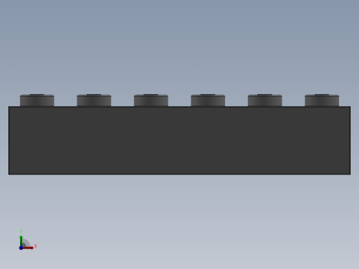 乐高套装 4421基本积木-4211393 - 3009 Medium Stone Grey Brick 1 x 6.SLDPRT前视缩略图