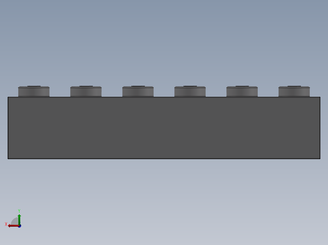 乐高套装 4421基本积木-4211393 - 3009 Medium Stone Grey Brick 1 x 6.SLDPRT后视图