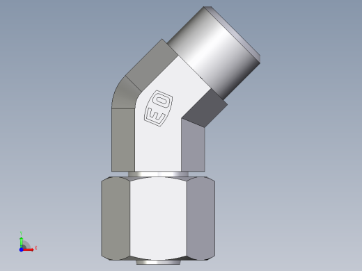 卡套式工业通用硬管接头EO_Swivel_nut_45_deg_elbow_EV08LOMDCF前视缩略图
