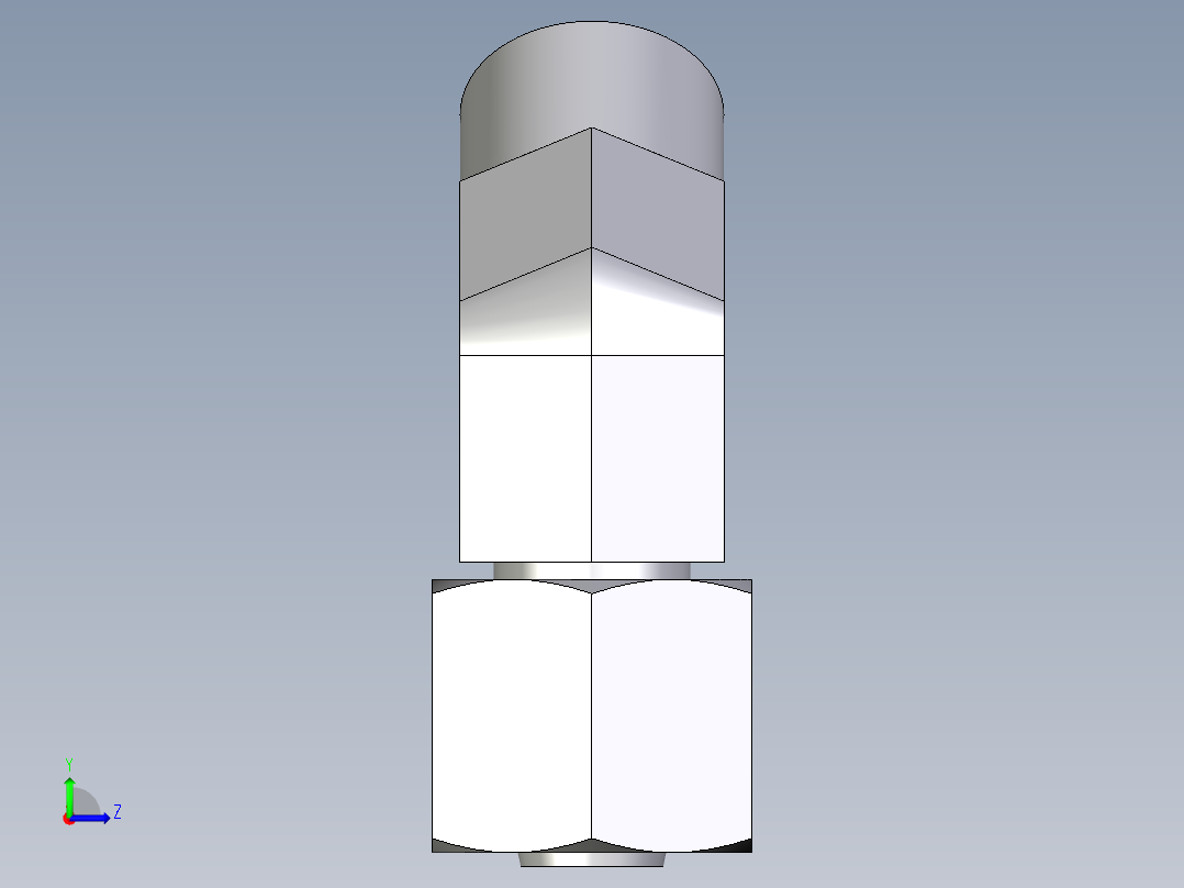 卡套式工业通用硬管接头EO_Swivel_nut_45_deg_elbow_EV08LOMDCF左视图