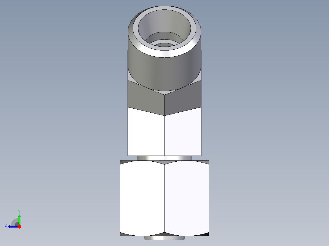 卡套式工业通用硬管接头EO_Swivel_nut_45_deg_elbow_EV08LOMDCF右视图