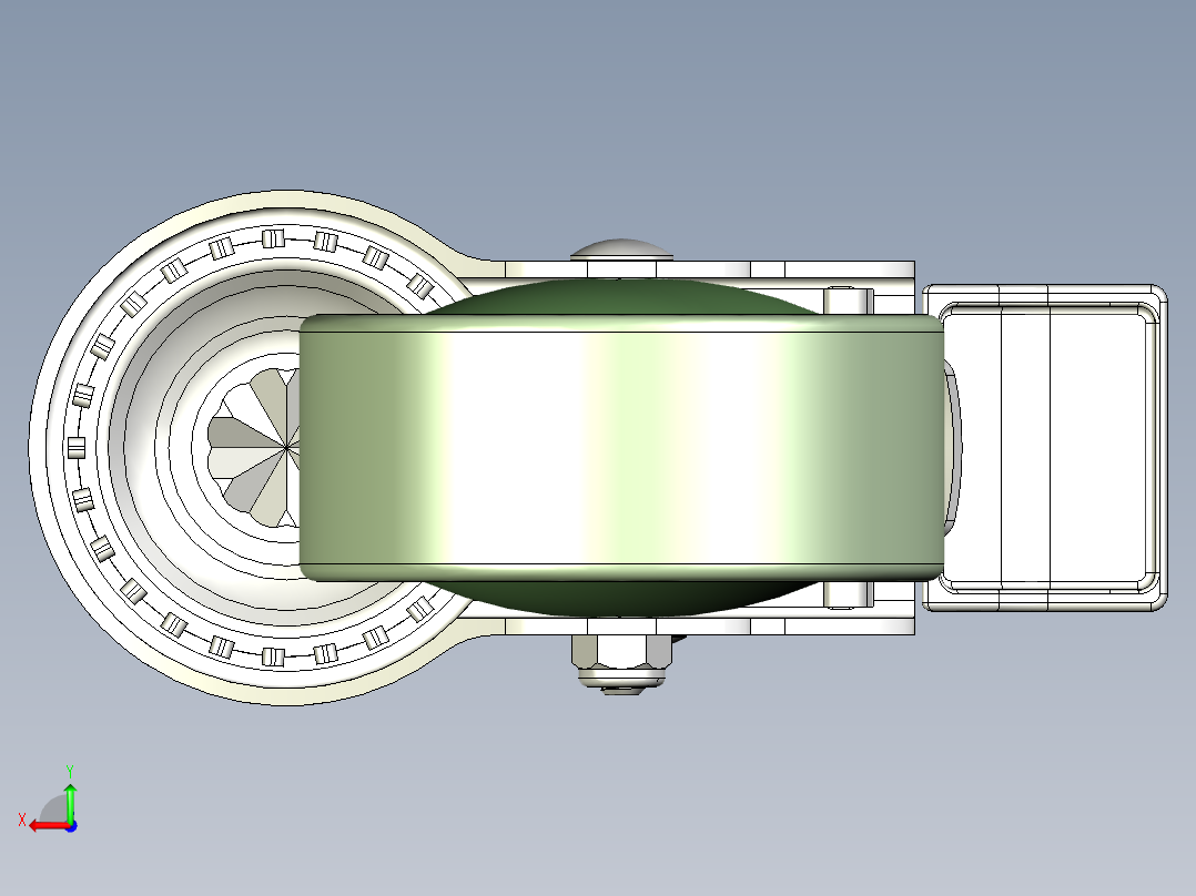 橡膠輪、導電輪(800N、1000N)5535-3D多系列多零件图纸模型后视图