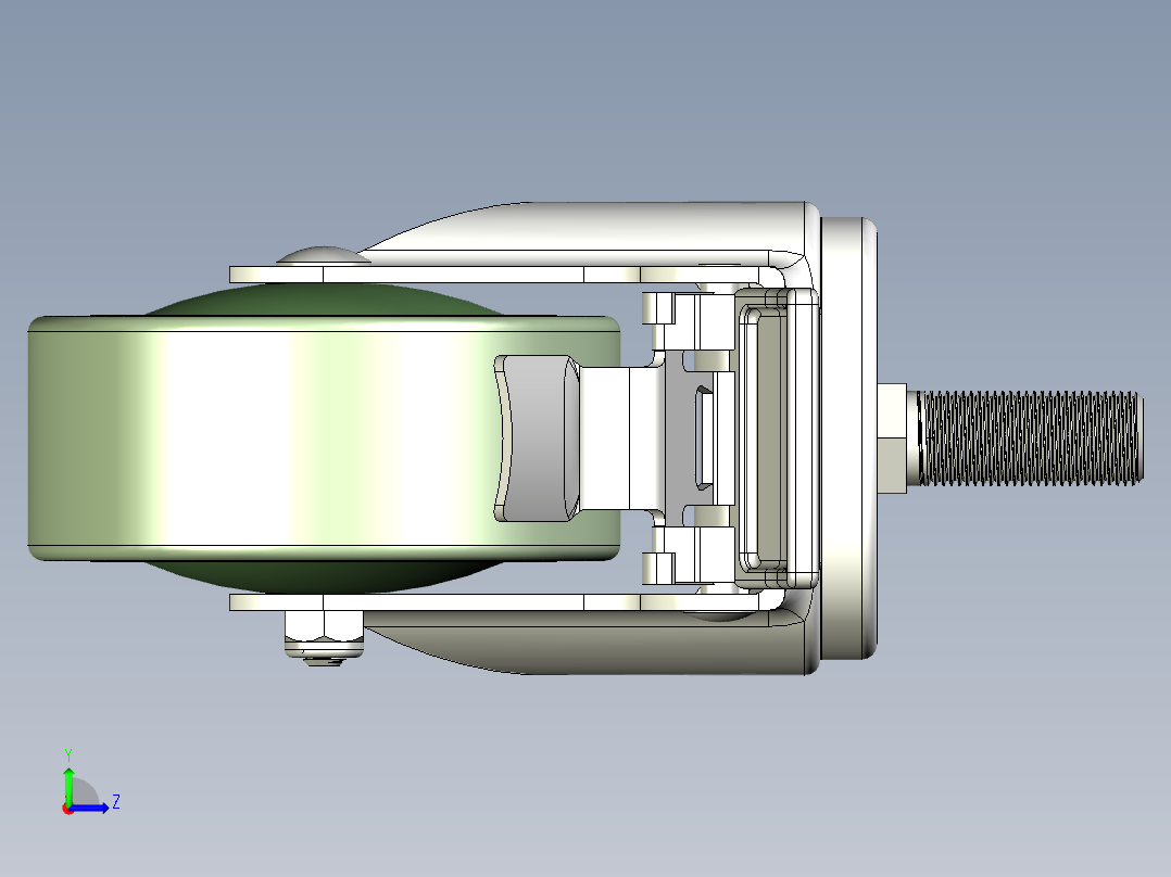 橡膠輪、導電輪(800N、1000N)5535-3D多系列多零件图纸模型左视图