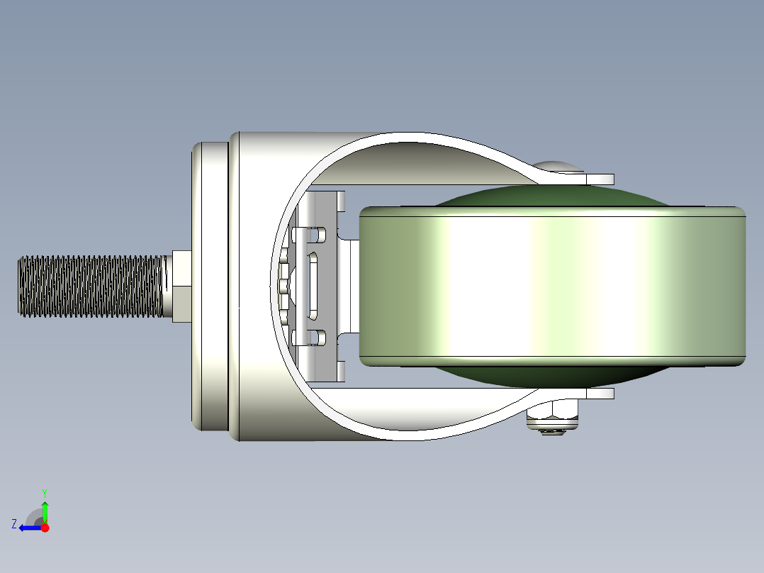橡膠輪、導電輪(800N、1000N)5535-3D多系列多零件图纸模型右视图