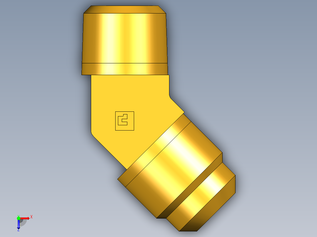 扩口式工业通用硬管接头45Deg Elbow 259F-8-6俯视图