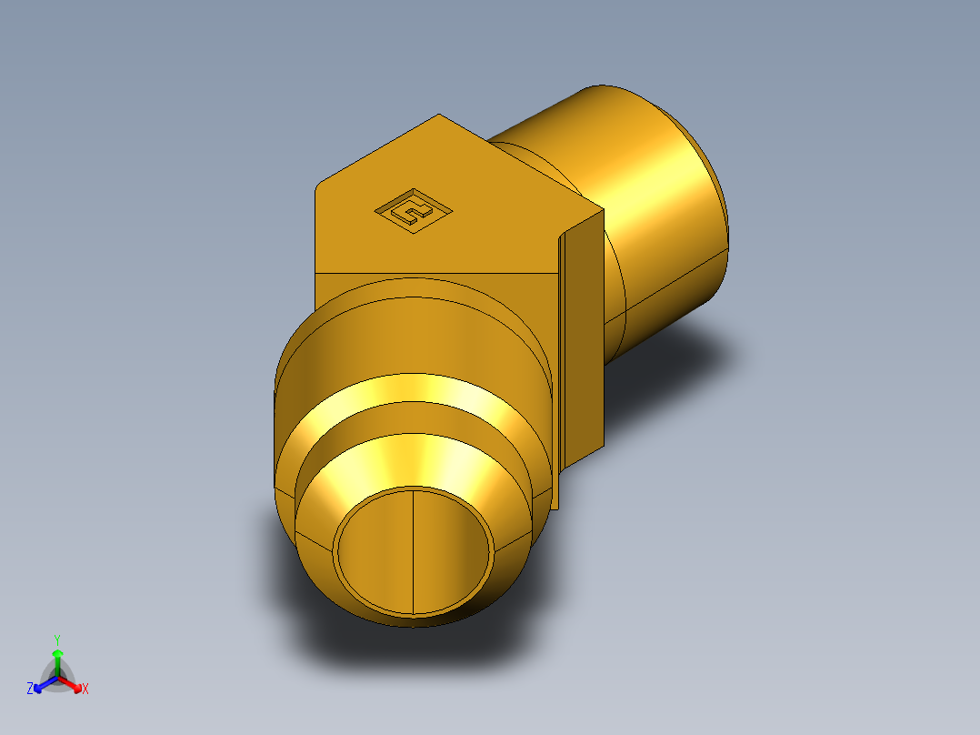 扩口式工业通用硬管接头45Deg Elbow 259F-8-6正等轴测图