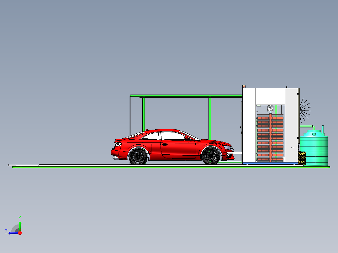 全自动洗车机设备右视图