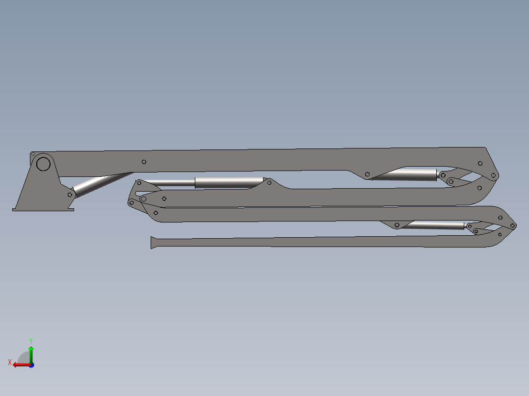 泵车臂架三维最终成品图(1)后视图