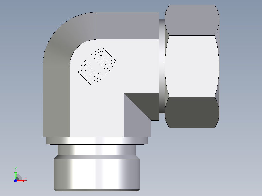卡套式工业通用硬管接头EO_Male_stud_elbow_WE28LMCF前视图