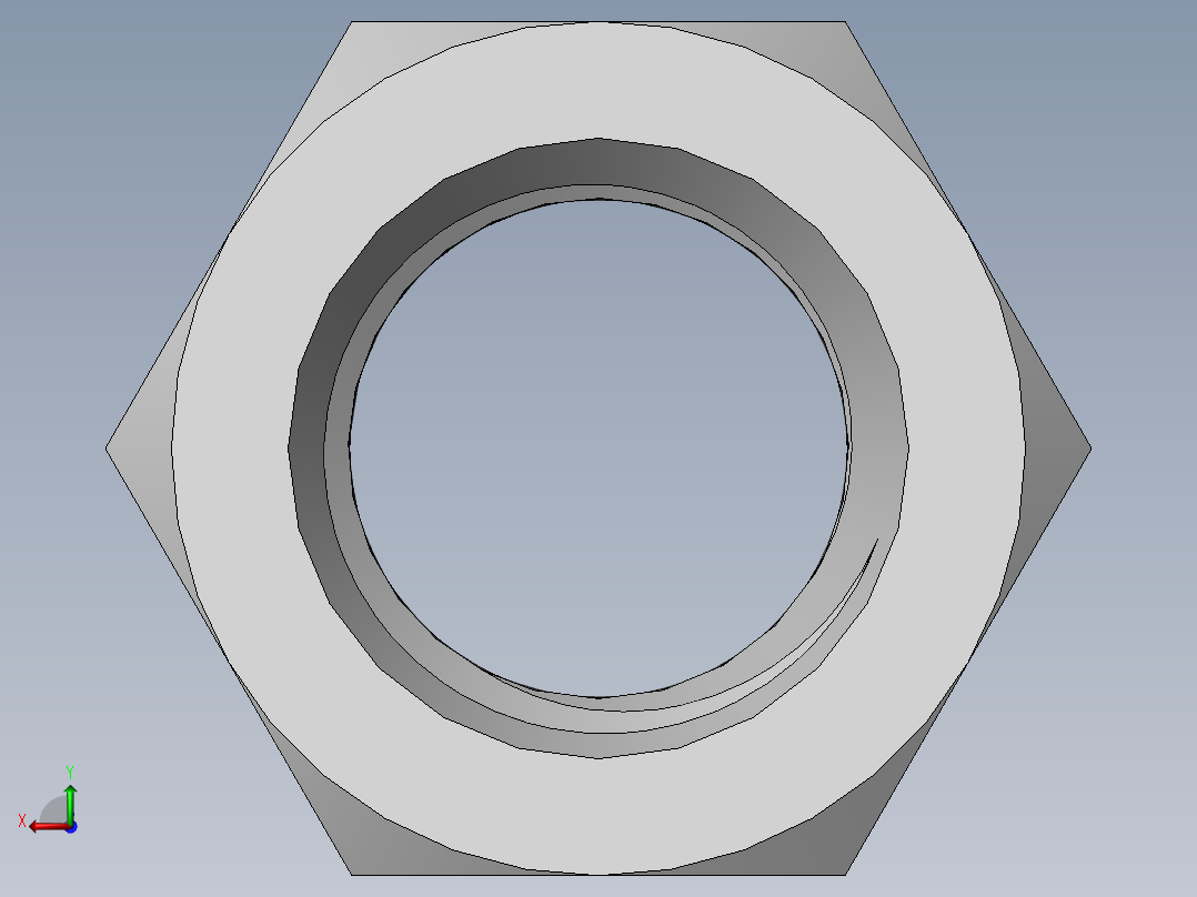 DIN 934 螺母-M22 Nut.SLDPRT后视图