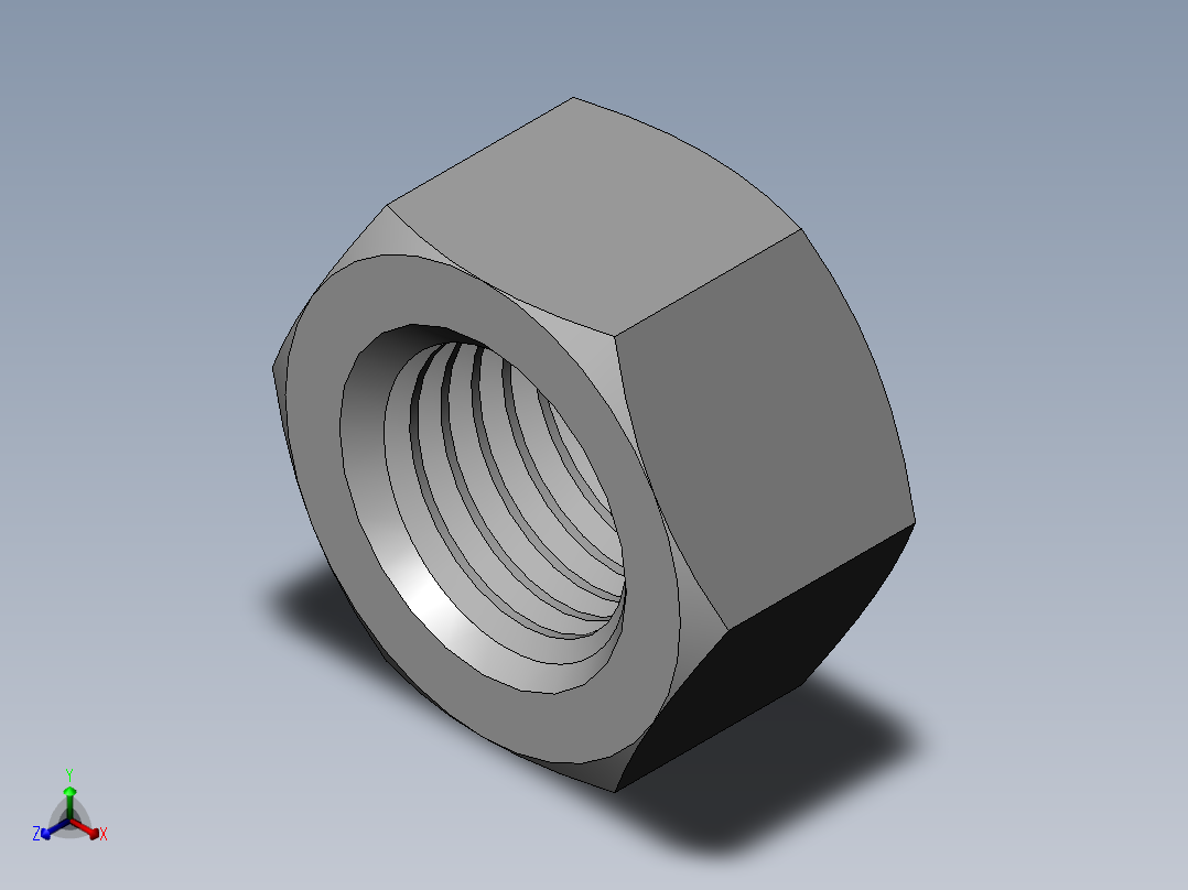 DIN 934 螺母-M22 Nut.SLDPRT正等轴测图