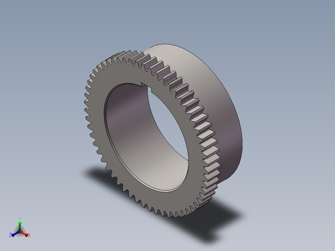 圆柱齿轮58×2正等轴测图