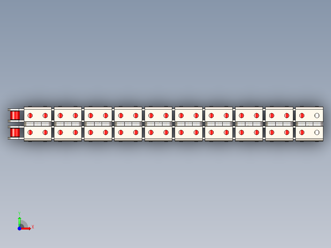带反向附件的滚子链 ANSI 80---stp前视图
