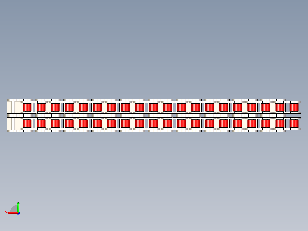 带反向附件的滚子链 ANSI 80---stp后视图