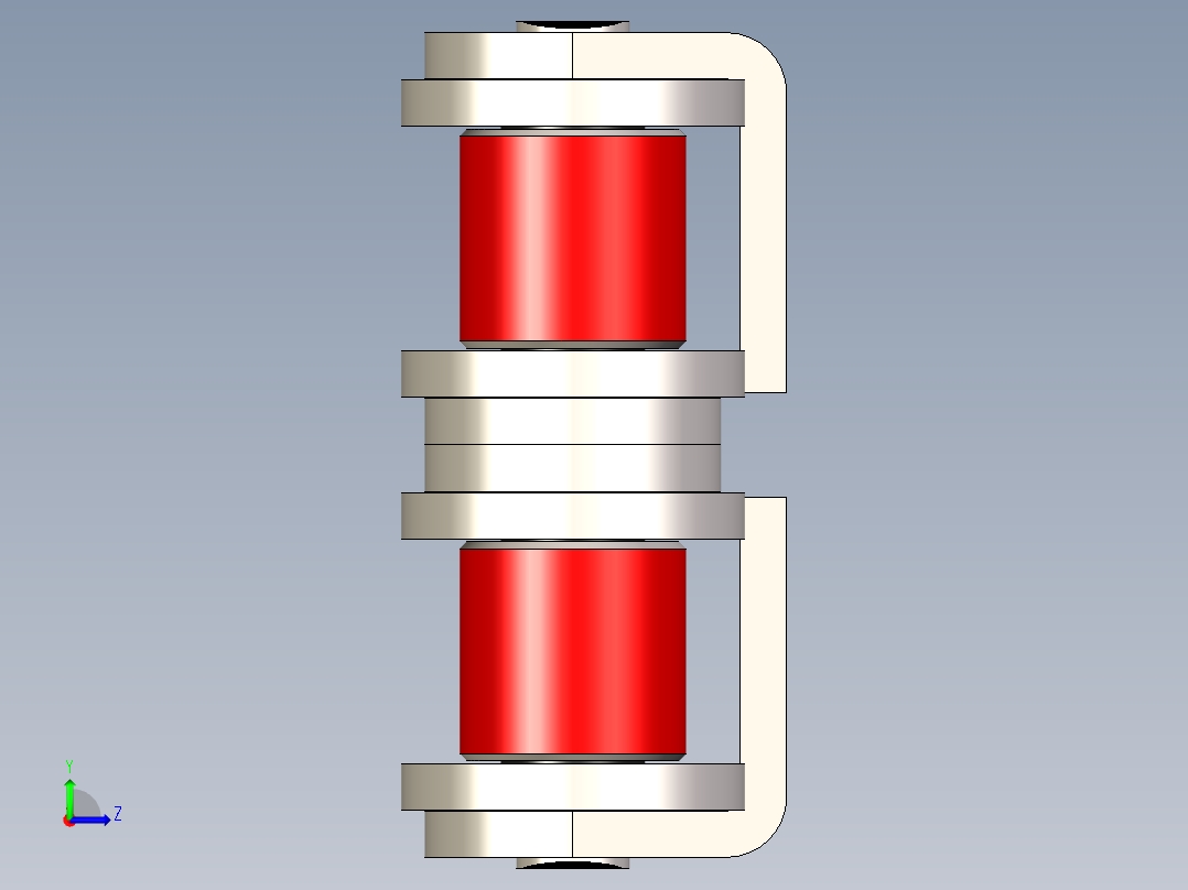 带反向附件的滚子链 ANSI 80---stp左视图